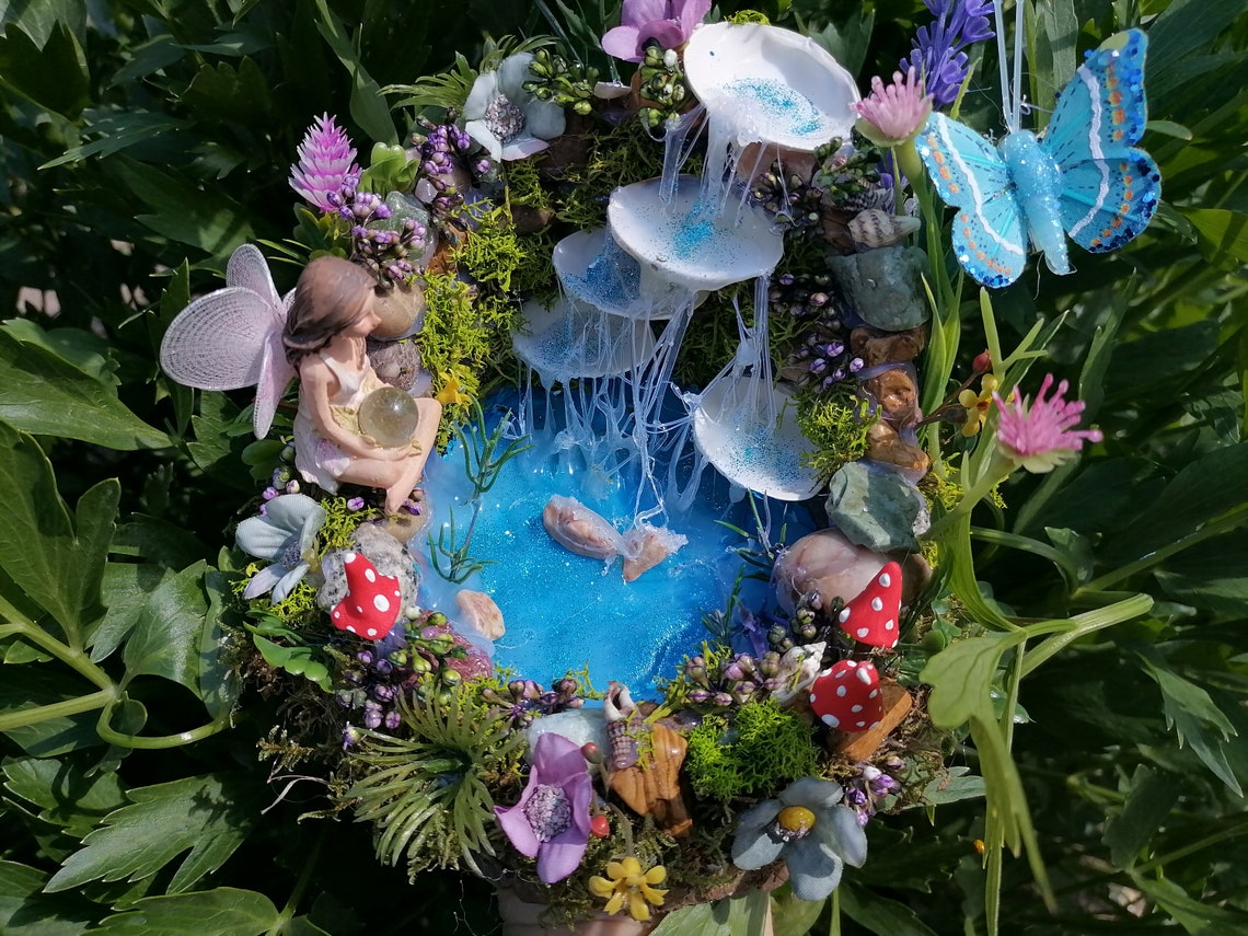 OOAK Sea Shell Pond Fairy Pond Sea Shell Waterfall Fairy - Etsy