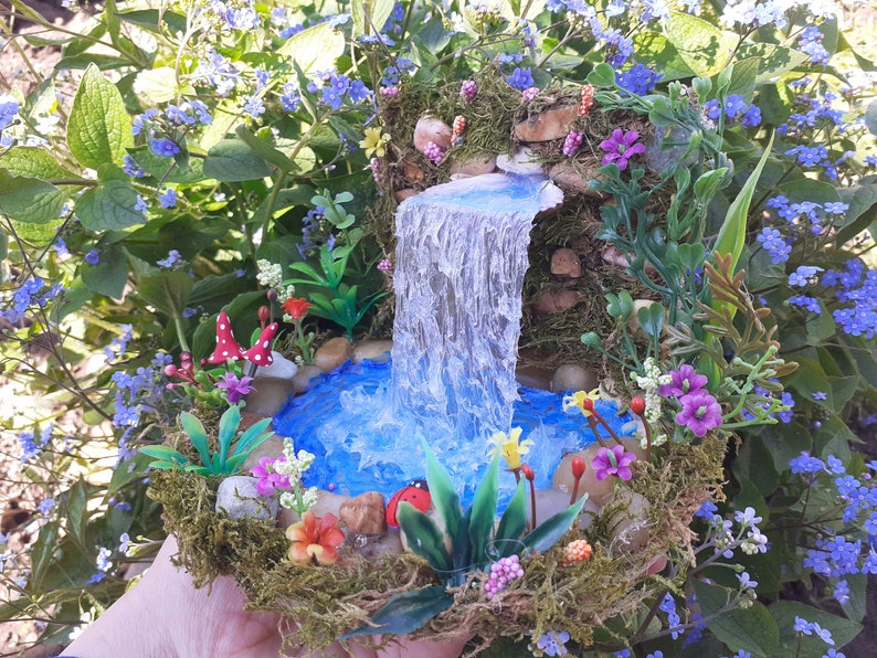 Fairies Garden Pond Fairy pond with waterfall Fairy Pond Etsy