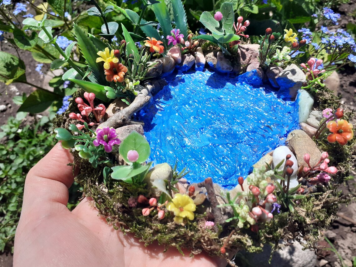 Glitter Garden Pond Fairy Accessory Miniature Pond Fairy Etsy