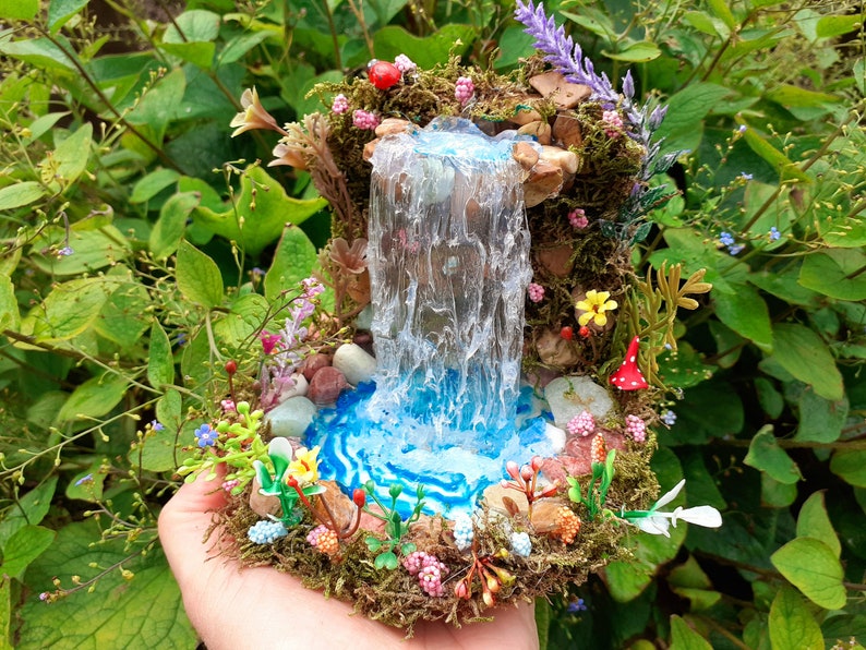 Fairies Garden Pond Fairy pond with waterfall Fairy Pond Etsy