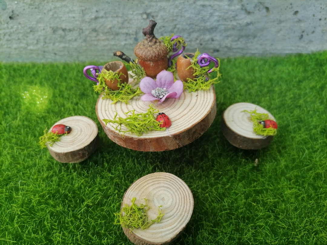 Fairy Kitchen Set Fairy Garden Furniture Fairy Table Fairy Etsy