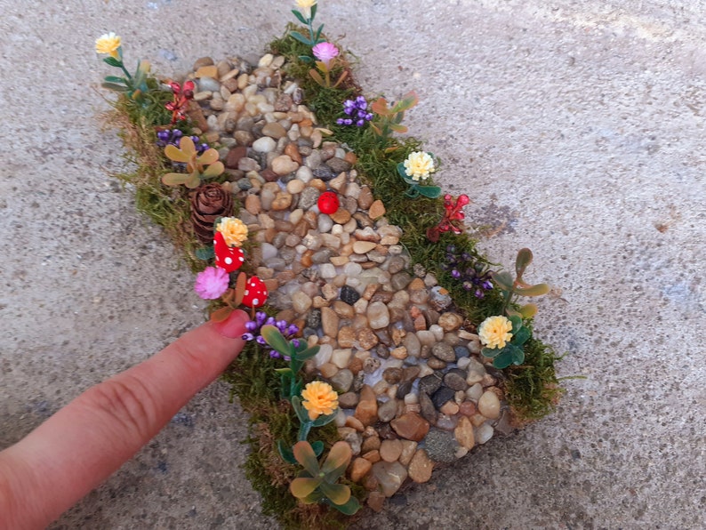 Fairy Garden Path, Miniature Path, Terrarium Accessories, Dollhouse path, Flower pat, Fairy pathway, miniature garden, fairy accessories image 5