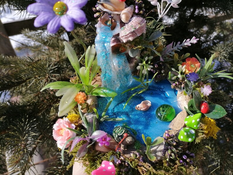 Fairy Garden Pond Fairy Fountain Shell Art Miniature Etsy