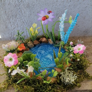 Glitter Garden Pond, Fairy Accessory, Miniature pond, Fairy Garden Accessories, Terrarium Pond, Fairy Garden Supplies, Fairy pond