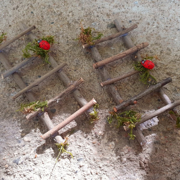 Miniature ladder, Fairy ladder, Fairy furniture, Twig ladder, Fairy house ladder, Mini ladder, fairy garden, garden ladder, miniature garden