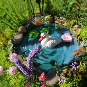 Miniature pond, Fairy Garden Accessories, Terrarium Pond, Fairy Supplies, Duck pond, Garden Pond, Fairy Garden, Fairy Pond, dollhouse pond