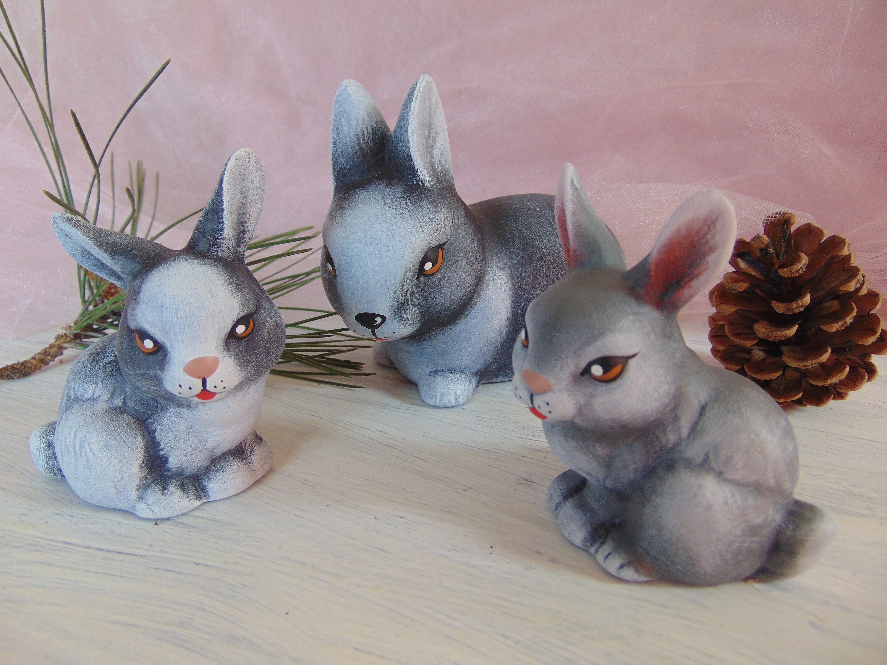 Petit Coffret Décoratif à Bijoux Avec Figurines De Lapins - Occasion - Décoration D'intérieur Française