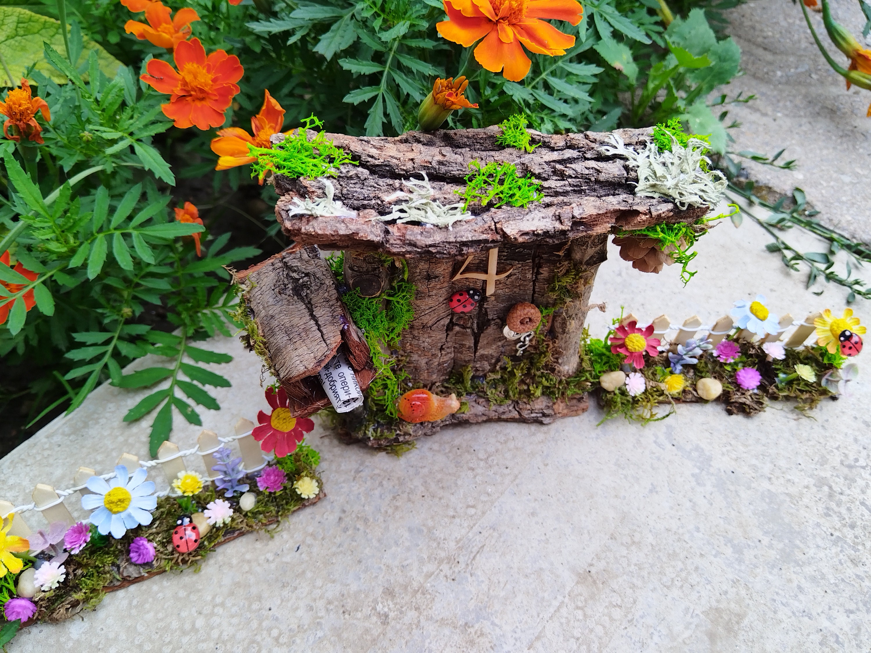 Fairy Door With Two Fences and Mailbox, Wooden Fairy Door, Fairy Garden ...