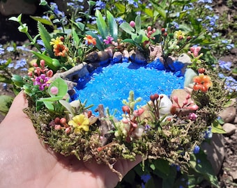 Glitter Tuin Vijver, Fairy Accessoire, Miniatuur vijver, Fairy Garden Accessoires, Terrarium Vijver, Fairy Garden Supplies, Fairy vijver