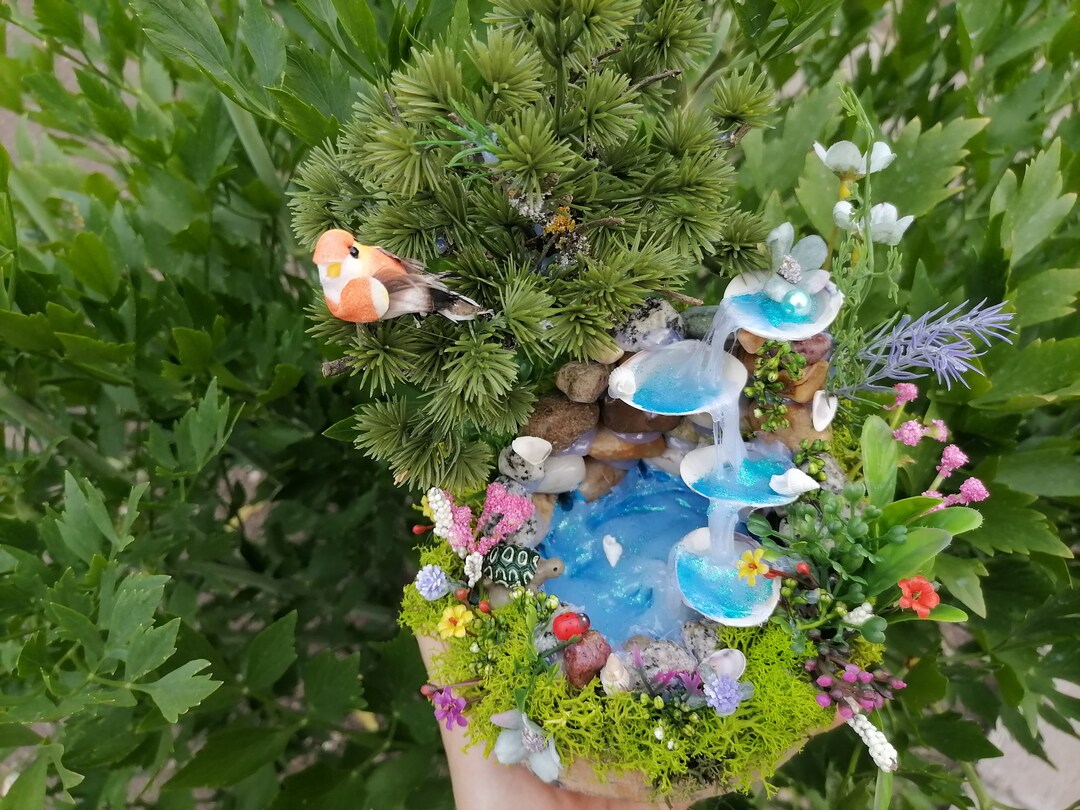 Sea Shell Pond Fairy Pond Sea Shell Waterfall Fairy Pond - Etsy
