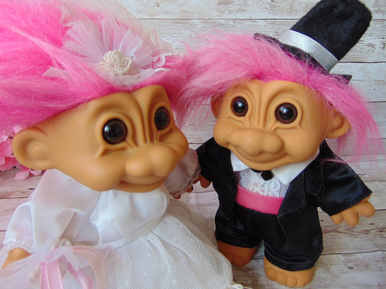 8 Troll dolls Vintage Troll Bride and Groom Dolls Russ | Etsy