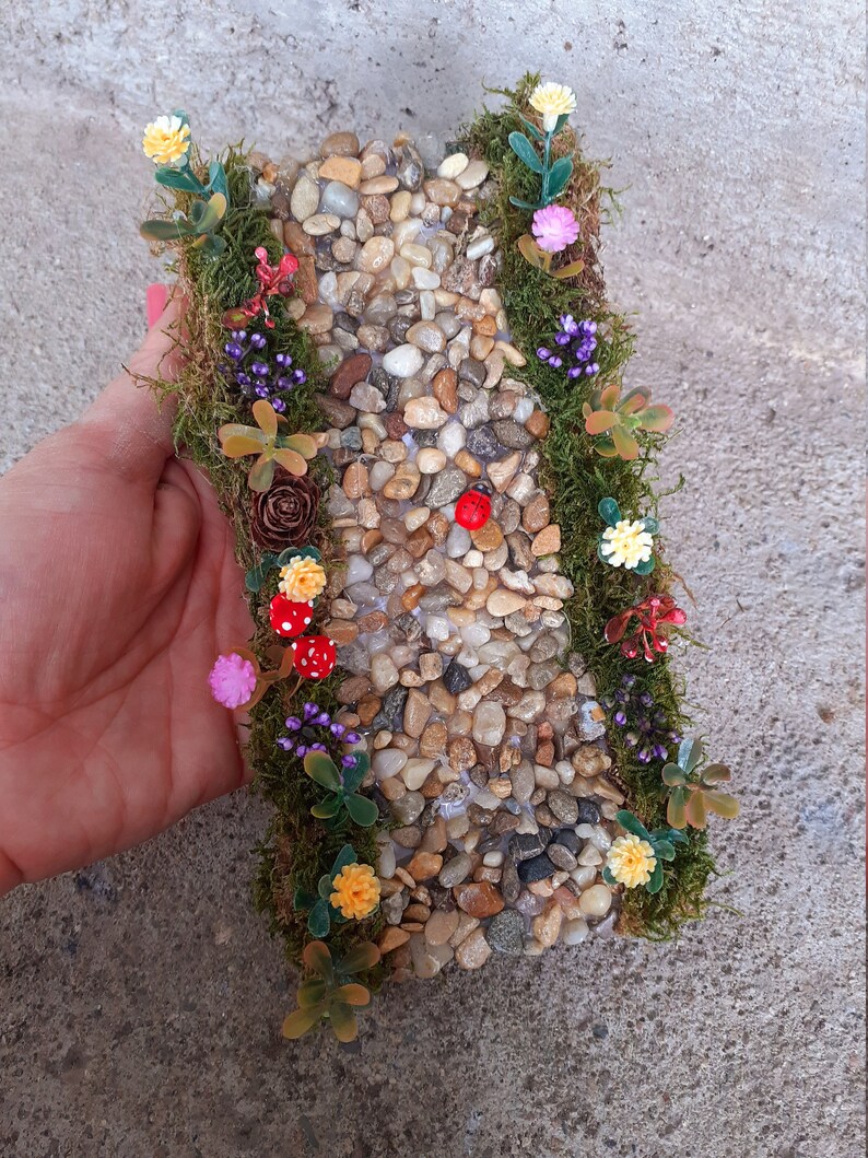 Fairy Garden Path, Miniature Path, Terrarium Accessories, Dollhouse path, Flower pat, Fairy pathway, miniature garden, fairy accessories image 6