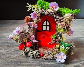 Fairy owl door, miniature garden, wooden fairy door, fairy furniture, fairy door for tree, fairy house door, wood door, miniature door