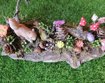 Miniature squirrel, fairy garden accent, squirrel figuirine, fairy garden, animal figurine, fairy garden animals, fairy accessories, gift