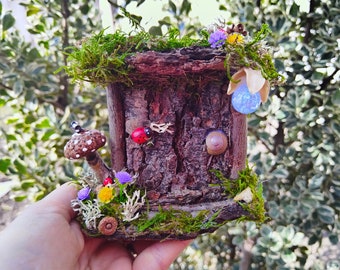 Fairy door, wooden fairy door, fairy garden accessories, fairy door for tree, fairy house door, wood door, miniature door, bark door