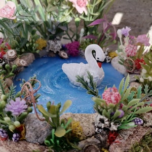 Fairy Swan Pond, Miniature Garden Accessory, Fairy garden pond, Fairy Garden Accessories, Terrarium Pond, Fairy Garden Supplies, Duck pond