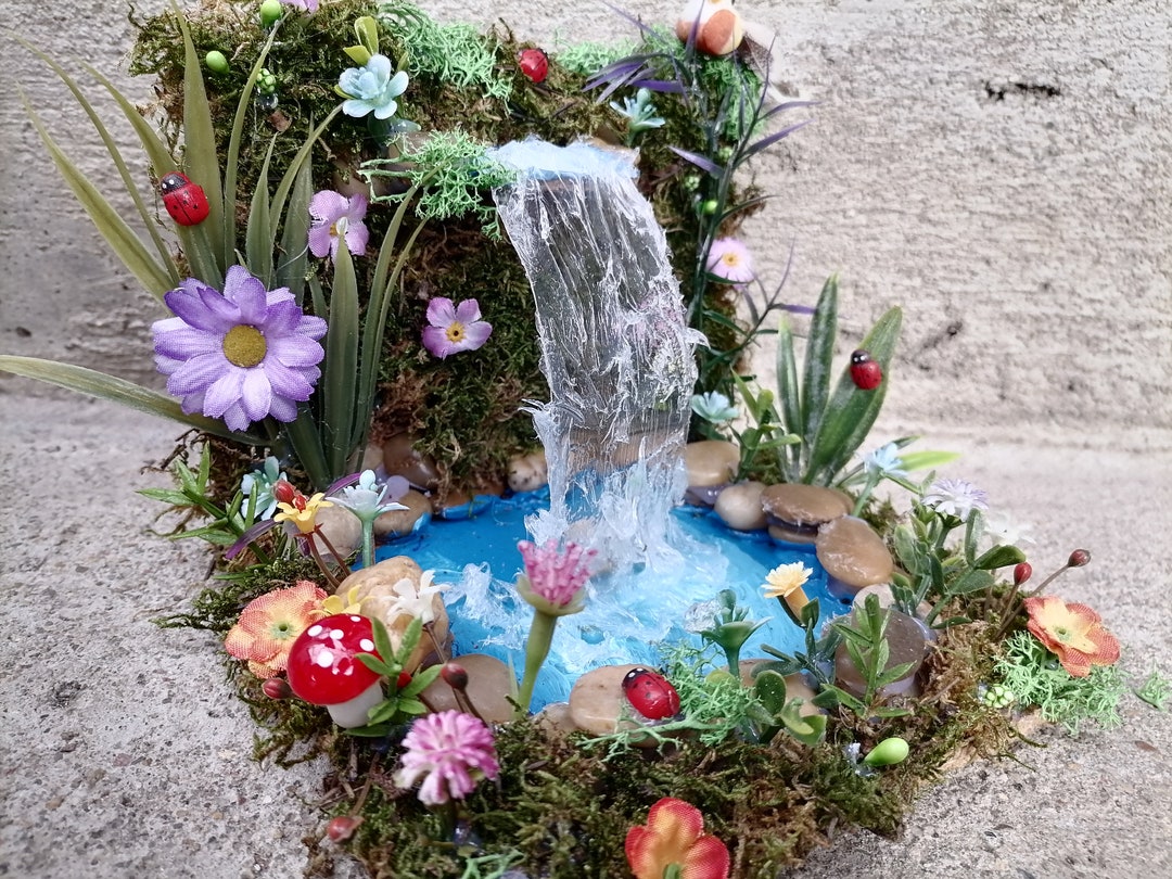 Fairies Garden Pond, Fairy Pond With Waterfall, Fairy Pond, Miniature