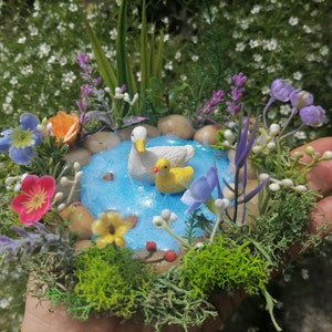 OOAK Fairy Garden Pond, Miniature Pond, Garden Accessory, Duck pond, Fairy Garden Accessories, Terrarium Pond, Fairy Garden Supplies