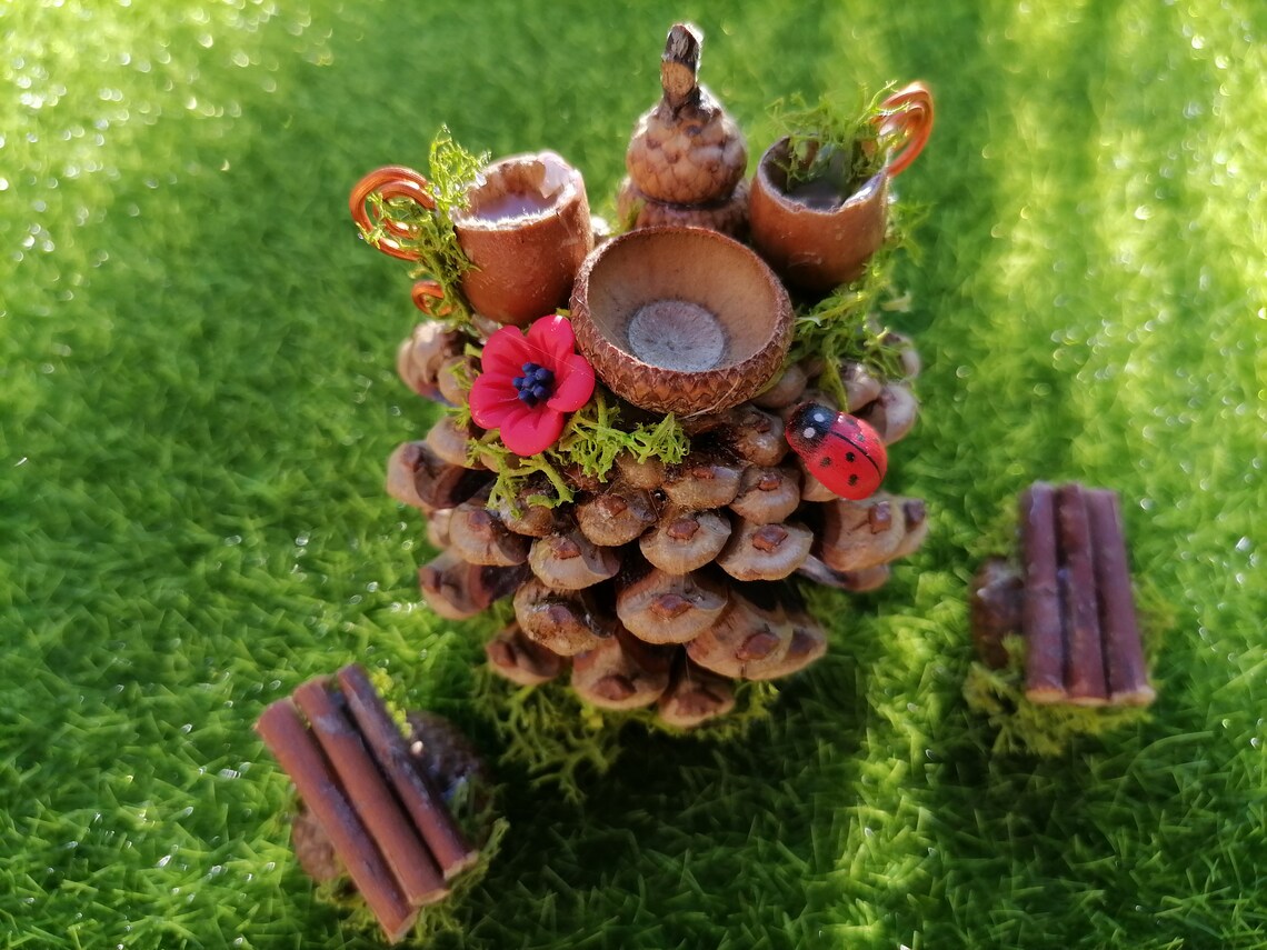 Fairy Kitchen Set Fairy Garden Furniture Fairy Table Fairy Etsy