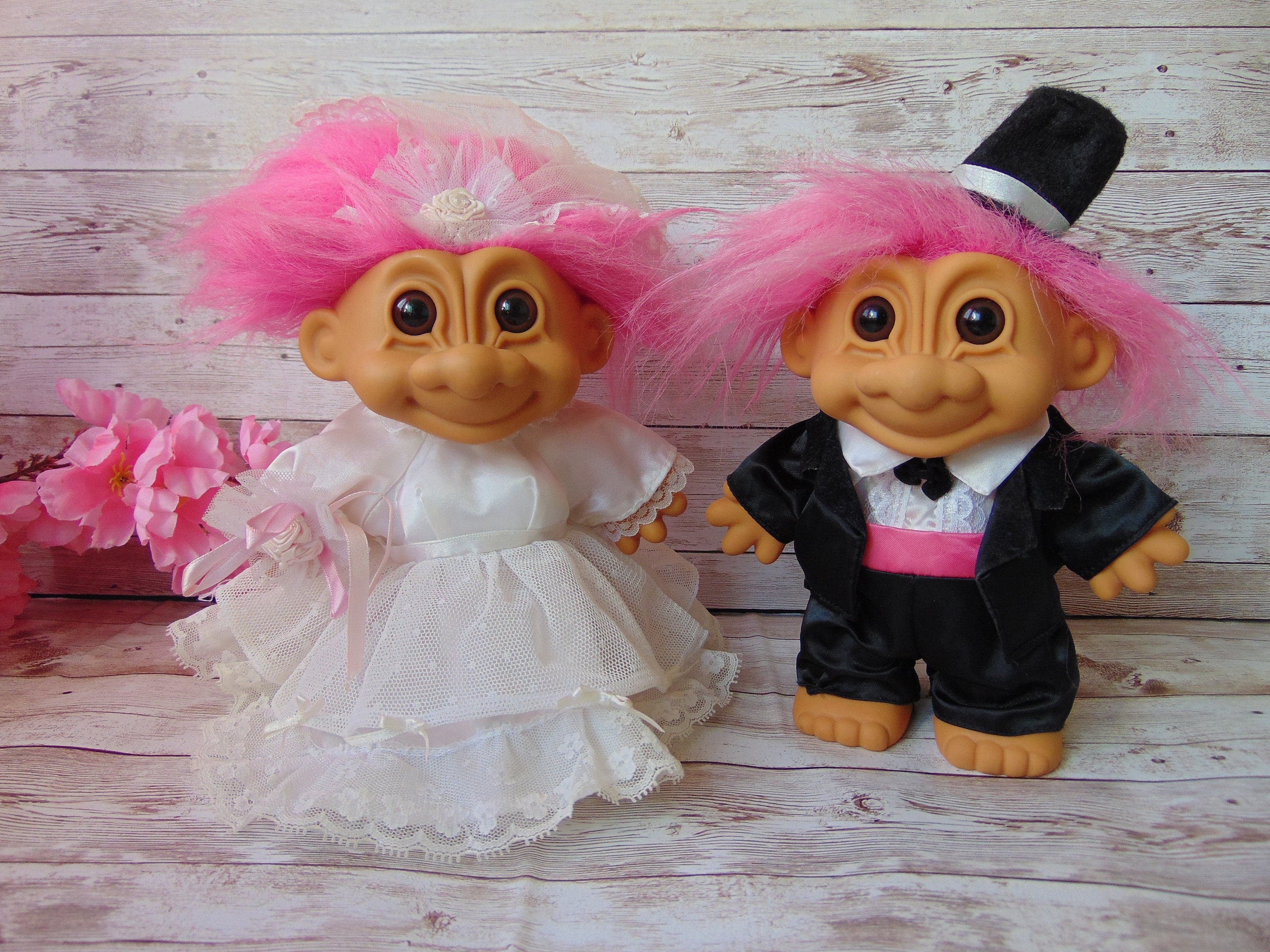 8 Troll dolls Vintage Troll Bride and Groom Dolls Russ | Etsy