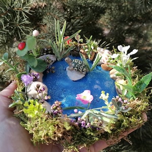 Fairy Garden Pond, Fairy Accessory, Fairy Waterfall, Fairy Garden Accessories, Terrarium Pond, Fairy Garden Supplies, shell fountain