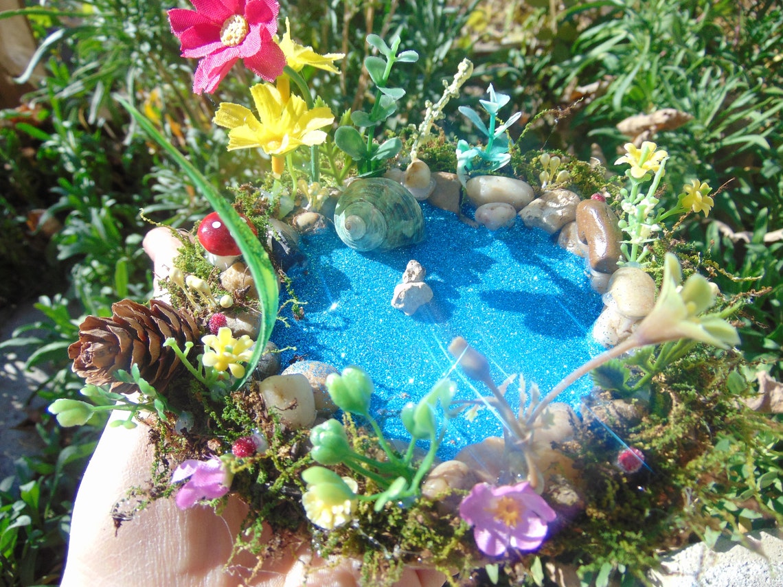 Glitter Garden Pond Fairy Accessory Miniature Pond Fairy Etsy