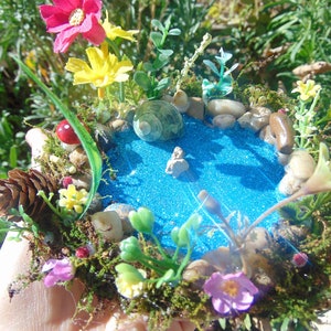 Glitter Garden Pond, Fairy Accessory, Miniature pond, Fairy Garden Accessories, Terrarium Pond, Fairy Garden Supplies, Fairy pond