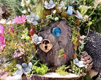Fairy door, miniature garden, wooden fairy door, fairy furniture, fairy door for tree, fairy house door, wood door, miniature door, bird