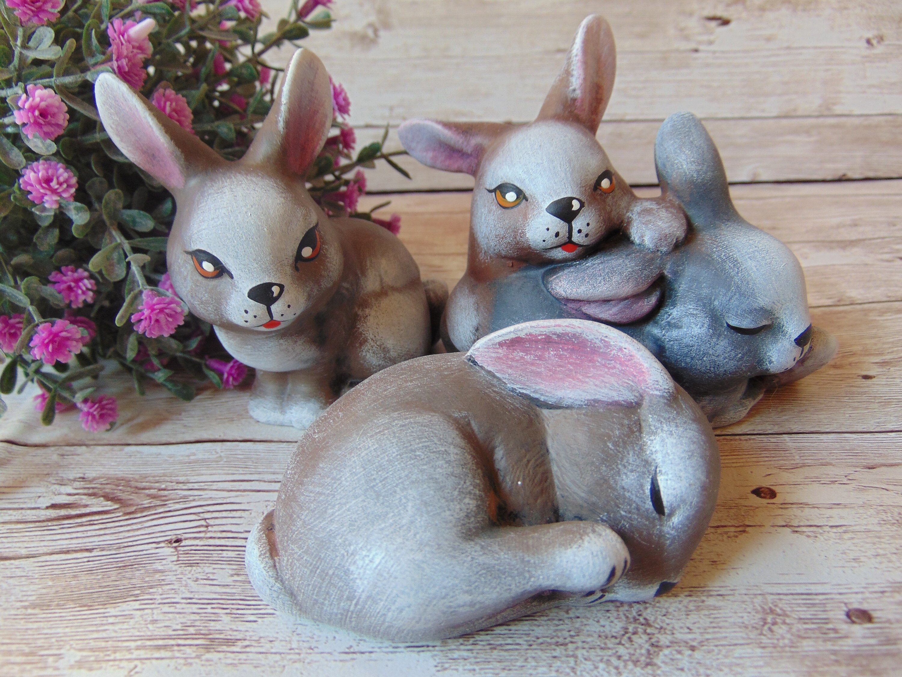 Set von 4 Hasen Keramik Hase Figuren Hasen - Etsy.de