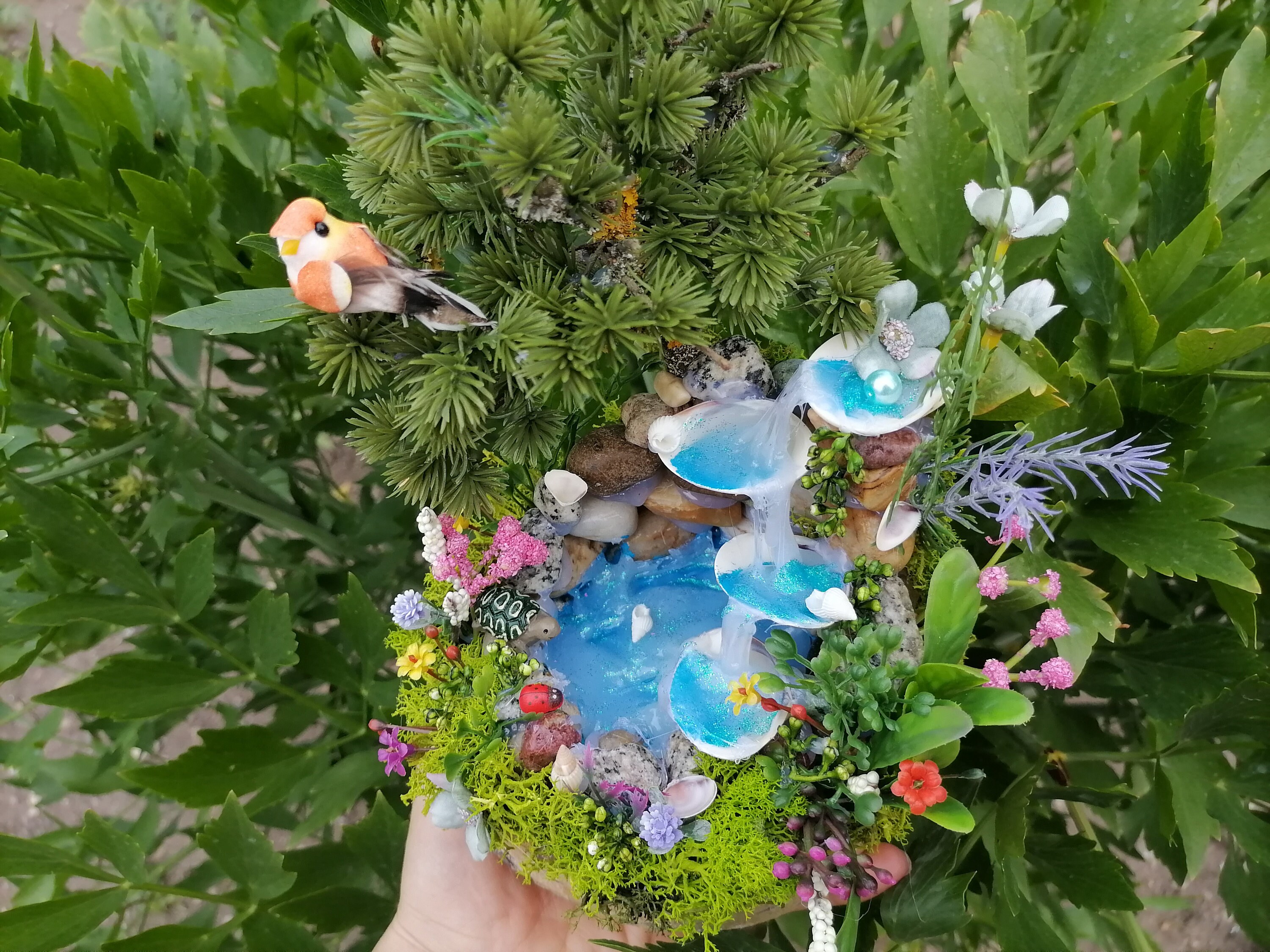 Sea Shell Pond Fairy Pond Sea Shell Waterfall Fairy Pond - Etsy