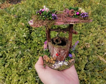 Wishing Well, Fairy garden well, Miniature Well, Mini garden decoration, Fairy furniture, Miniature garden, Fairy house, Dollhouse well