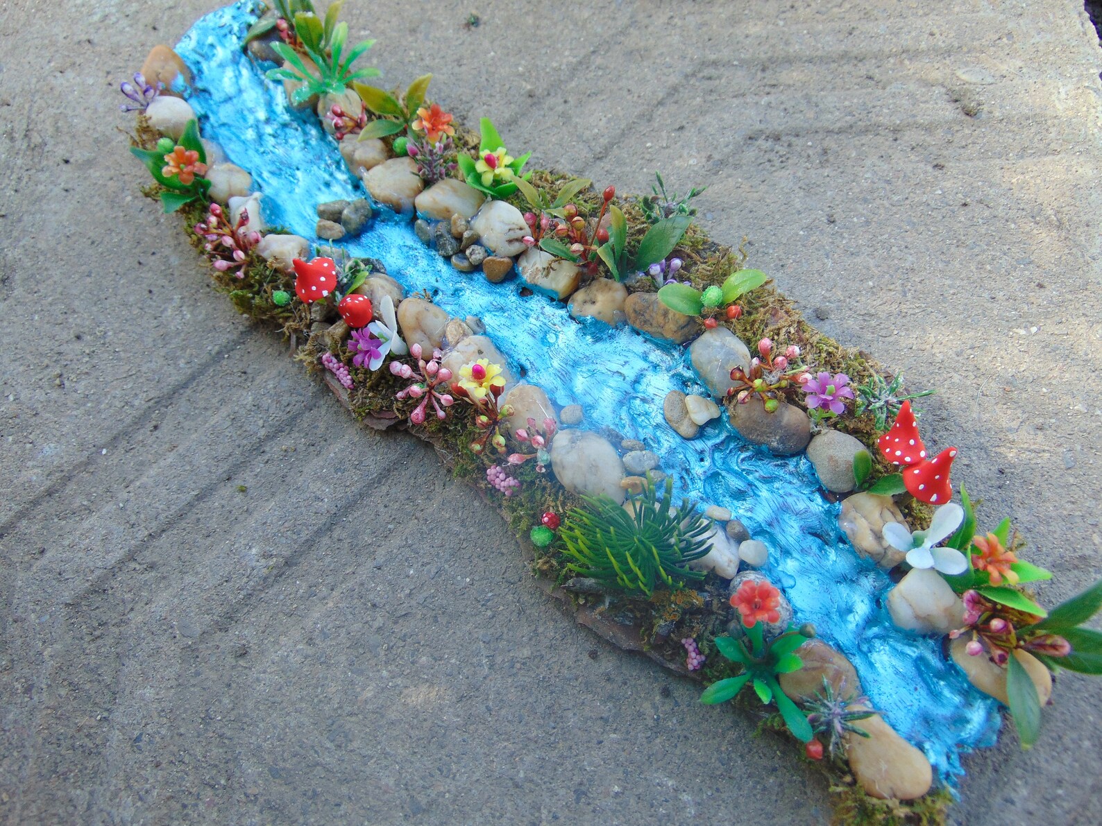 Fairy garden river Miniature river Fairy accessories Fairy Etsy