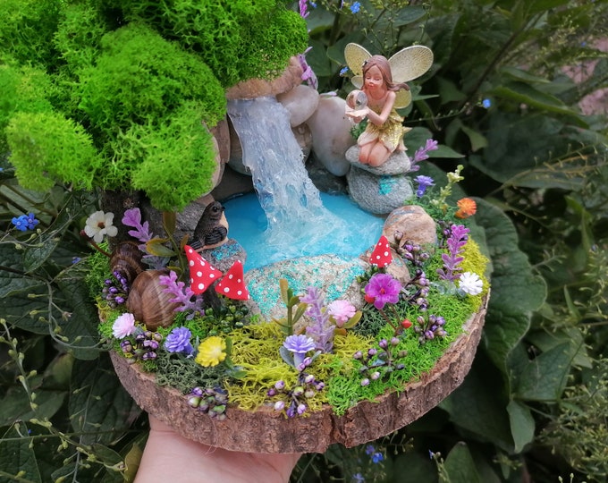 Fairies Garden Pond Fairy Pond With Waterfall Fairy Pond Etsy
