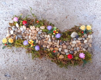 Miniature Dollhouse FAIRY GARDEN ~ Mini Resin Stone & Flower Path Walkway 