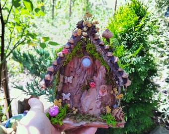 Fairy door, wooden fairy door, fairy garden accessories, fairy door for tree, fairy house door, wood door, miniature door, bark door