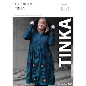 Cardigan, jacket, transitional jacket, PDF sewing pattern, Cardigan Tinka by Graustufen-Stoffe
