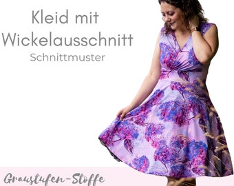 Dress with circle skirt and wrap neckline PDF pattern / Gr. 34-50 in German