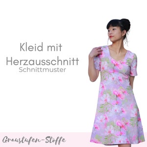 Jersey dress with sweetheart neckline / women’s sewing pattern: