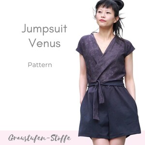 Jumpsuit PDF Sewing Pattern for Playsuit Overall sizes 34 - 50 in english A0, A4, USLetter