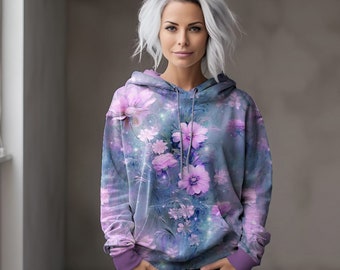 Sweat Stoff  floral, Erwachsenenstoff, Eigenproduktion Graustufen-Stoffe, Meterware, AP65924410948134