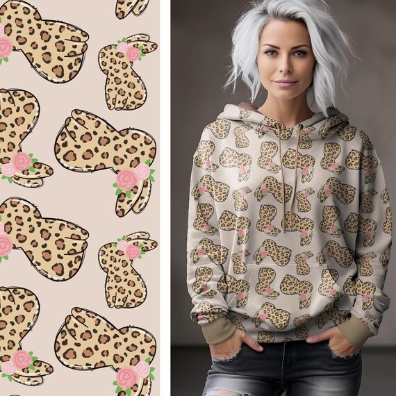 Jersey Stoff Stoffe FÃ¼r Ostern Meterware Stoff, Ostern, Leo Hasen