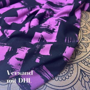 Viskosejersey bedruckt  floral, Stoff Meterware dehnbar, Jersey,  Stretchstoff 50 x 145  cm