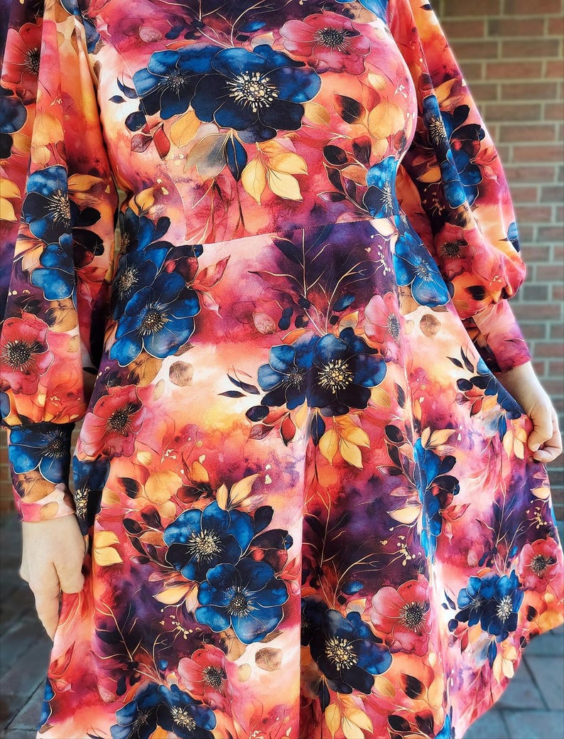 Printed floral jersey fabric by the meter - cotton print - cotton jersey - fabric by the meter - 50 x 150 cm image 7