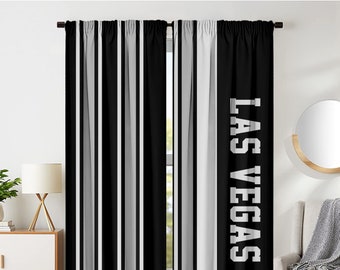 Las Vegas Raiders Blackout Window Curtain Drapes for Bedroom Living Room 2 Panel 