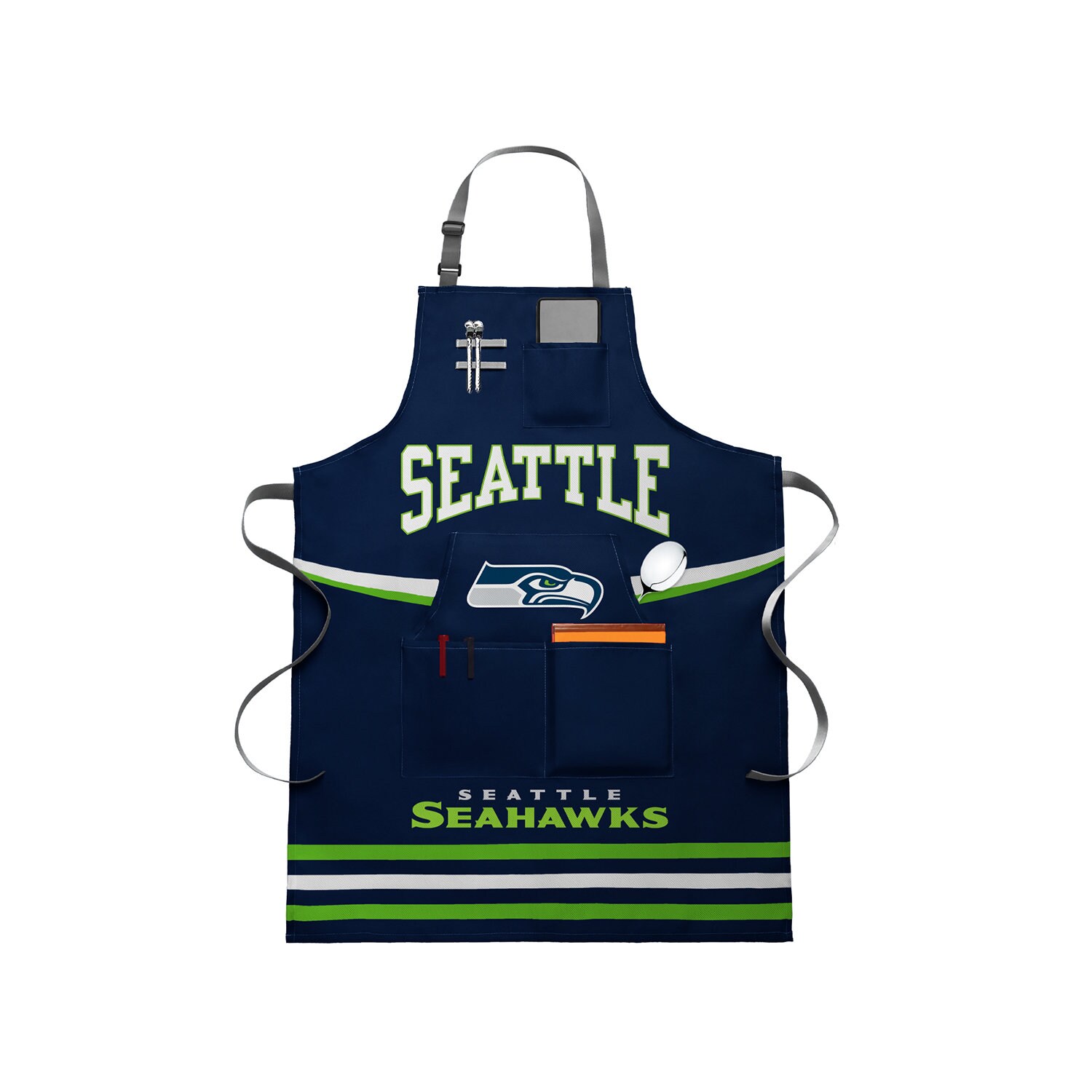 Seattle Seahawks 5 Pockets Adjustable Bib Apron Thicker Etsy