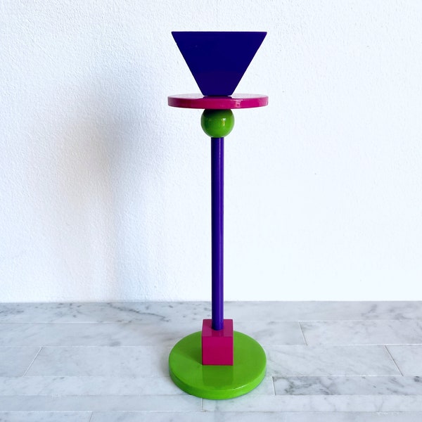 Vintage IKEA ‘Konfetti’ candlestick, candle holder designed by Anna Efverlund in Memphis style from the 1990s