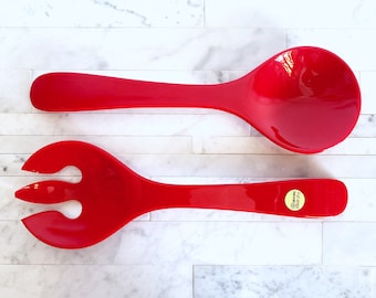 Vintage LIDO salad servers by Italian manufacturer Guzzini from the 1980s in Memphis style