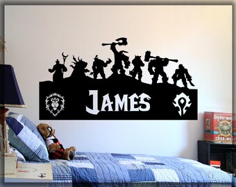 Roblox Wall Decal Roblox Gamer In Roblox Style Wall Decal Etsy
