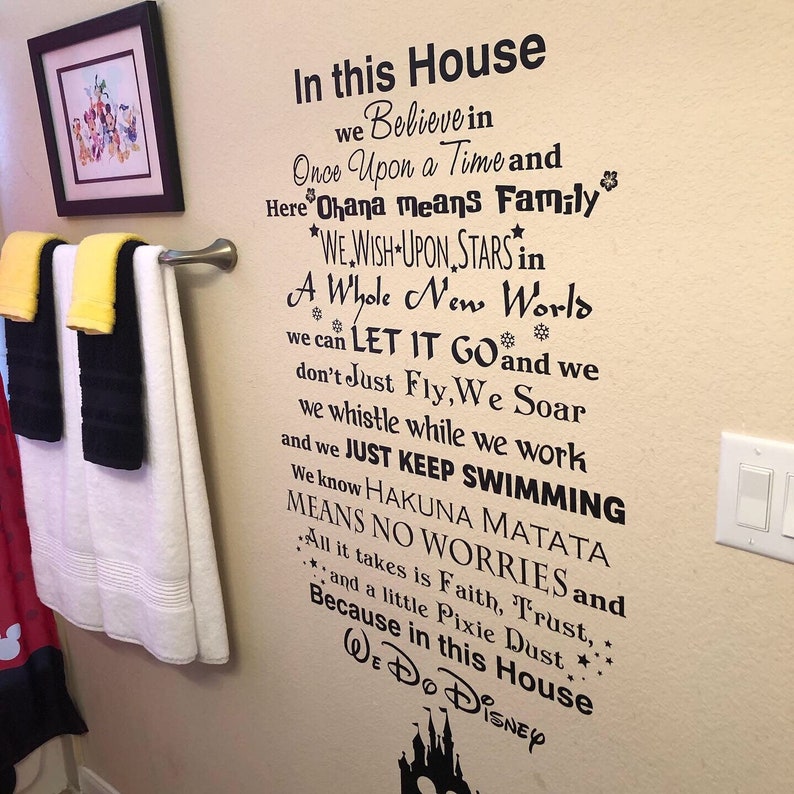 In This House We Do Disney Quotes Wall Art Decal Ohana Etsy