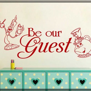 Be Our Guest Wall Decal Beauty And The Beast Disney Home Art Etsy